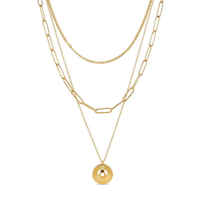 Cleona Layered Necklace – 18K Gold Plated