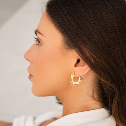 Stella Spike Hoop Earrings – 18K Gold Plated