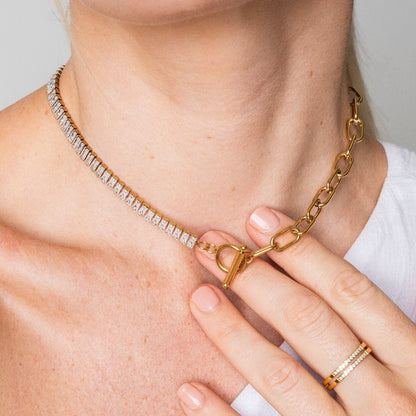 Riviera Baguette Choker Necklace Plated in 18k Gold