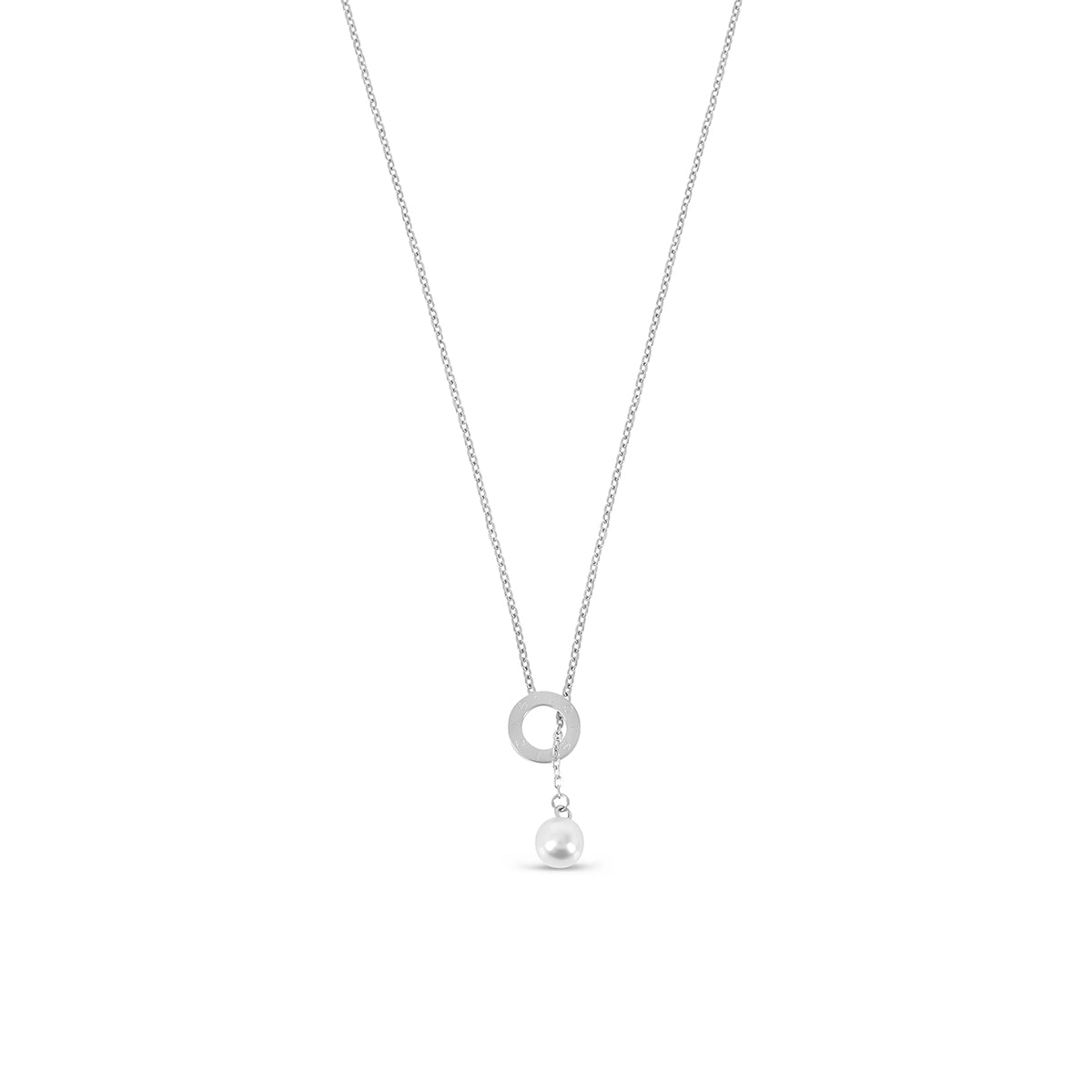 Sorelle Pearl Necklace – Rhodium Plated Silver