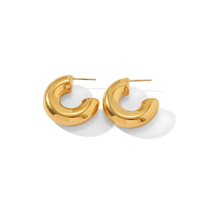 Liora Chunky Hoop Earrings – 18K Gold Plated