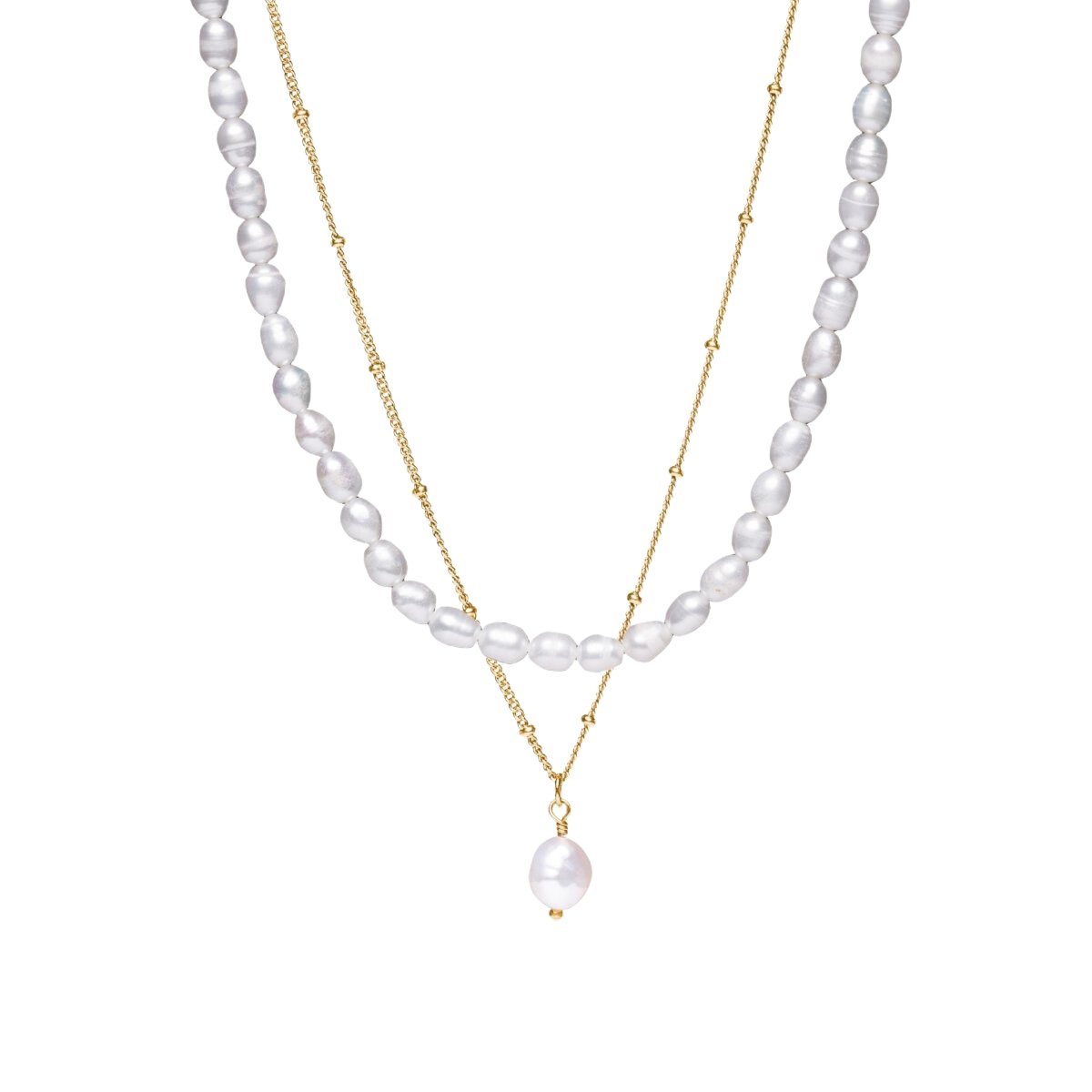 Aure Aloha Pearl Layered Set – 18K Gold Plated