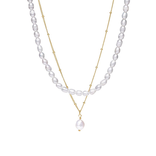 Aure Aloha Pearl Layered Set – 18K Gold Plated
