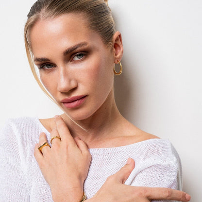 Mirelle Bold Hoop Earrings – 18K Gold Plated