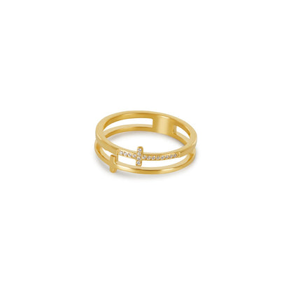 Faith Cross Ring – 18K Gold Plated