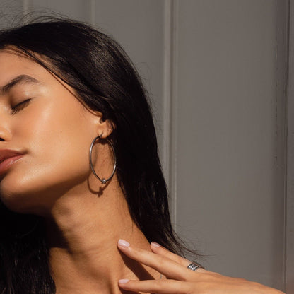 Knot Charm Hoop Earrings – Silver Edition