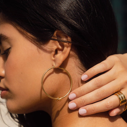 Golden Knot Hoops – 18K Gold Plated