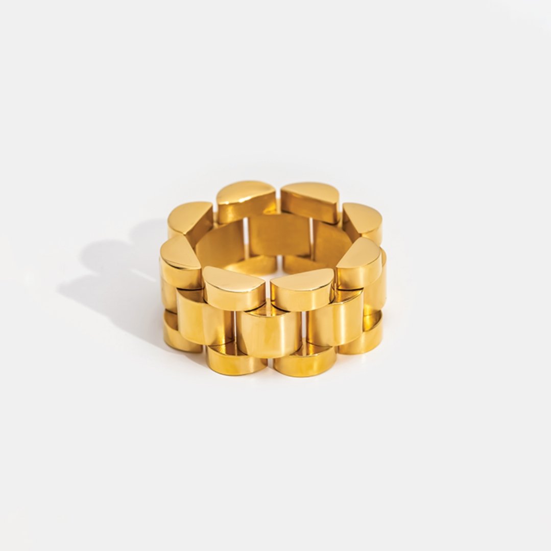 Beauty Bold Link Ring – 18K Gold Plated