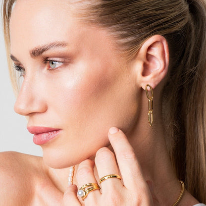 Eterna Link Drop Earrings – 18K Gold Plated