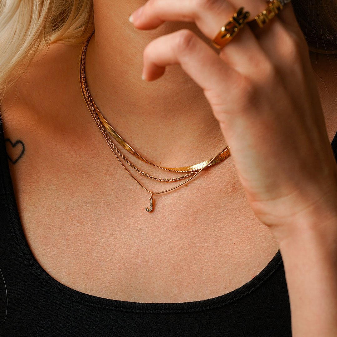 Initial Letter Necklace – 18K Gold Plated