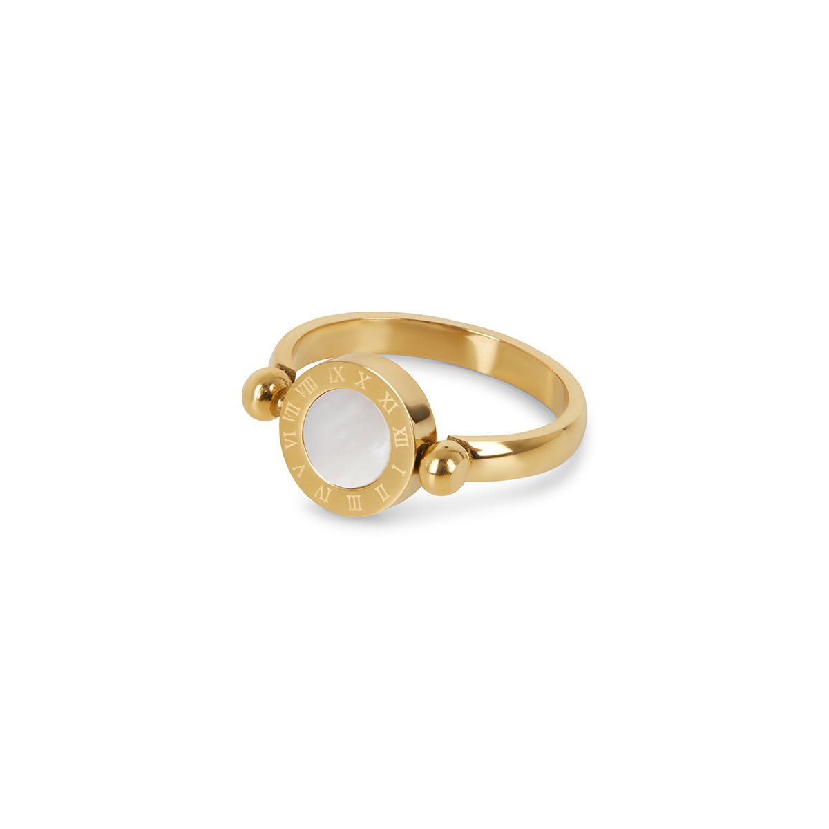 Roman Numeral Spinner Ring – 18K Gold Plated