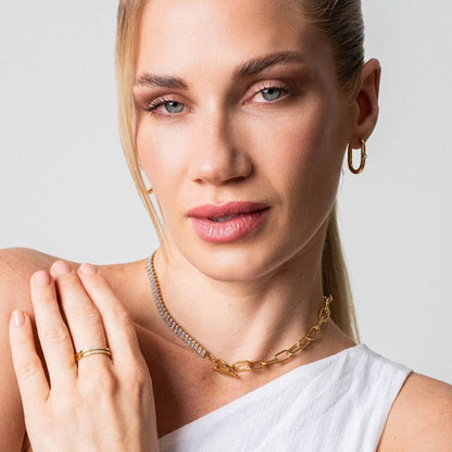 Evelyn Shine Hoop Earrings – 18K Gold Plated