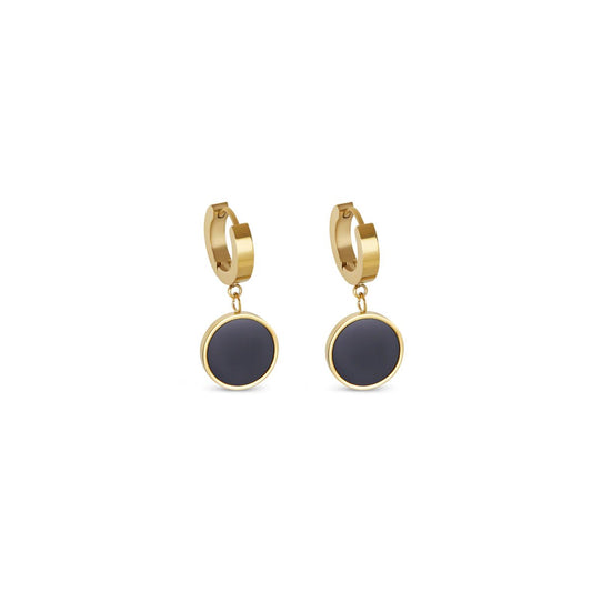 Noir Pendant Earrings Plated in 18k Gold