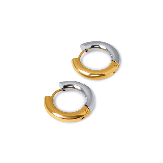 Luna Contrast Hoops – 18K Gold Plated