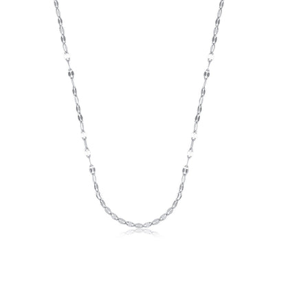 Fate Link Chain Necklace – Rhodium Plated Silver 