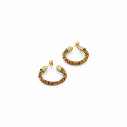 Isabella Mesh Hoop Earrings – 18K Gold Plated