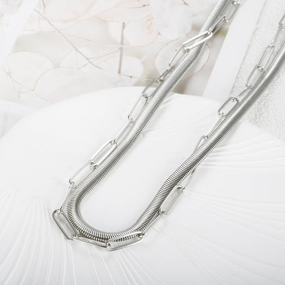 Antonela Layered Necklace – Silver Plated