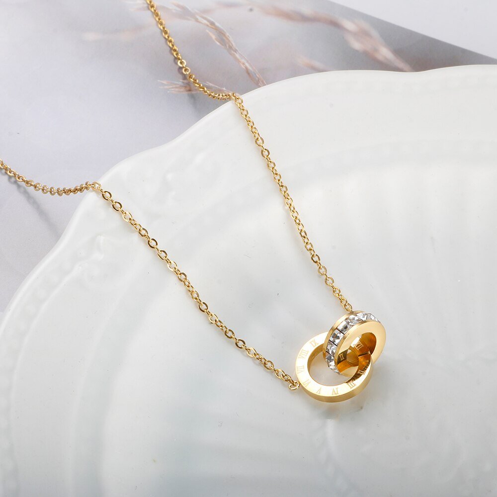 Imperial Zirconia Stone Necklace – 18K Gold Plated