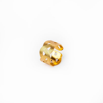 Wave Adjustable Ring – 18K Gold Plated 