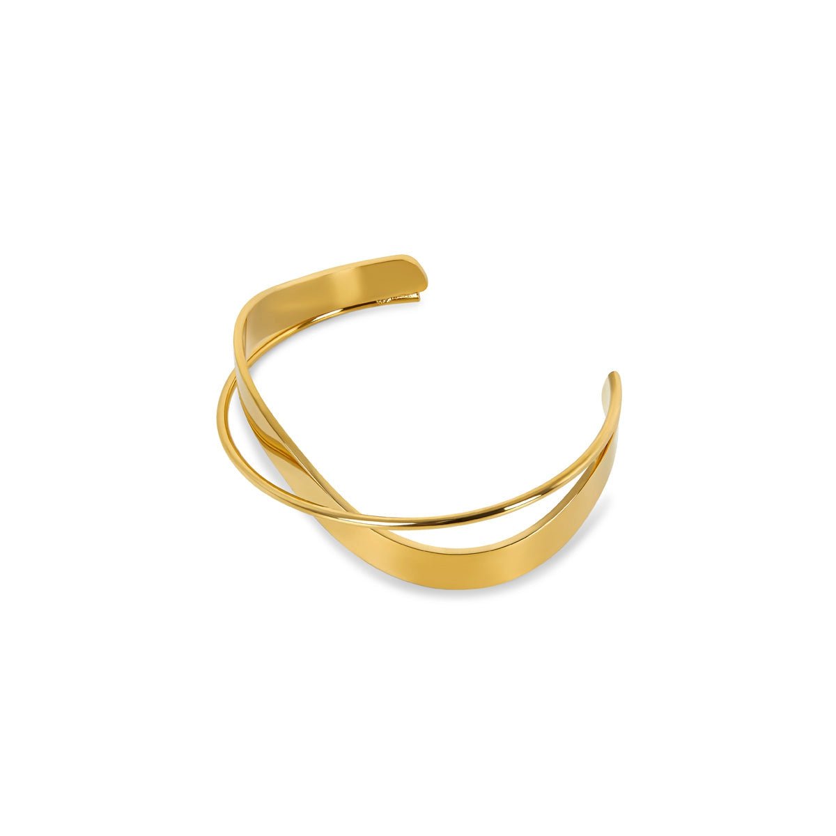Interlock Gleam Cuff – 18K Gold Plated | Rosarat