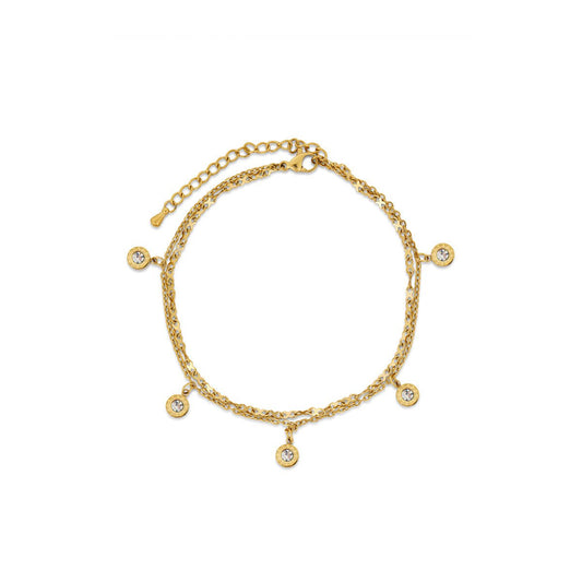 Astra Zirconia Anklet – 18K Gold Plated 