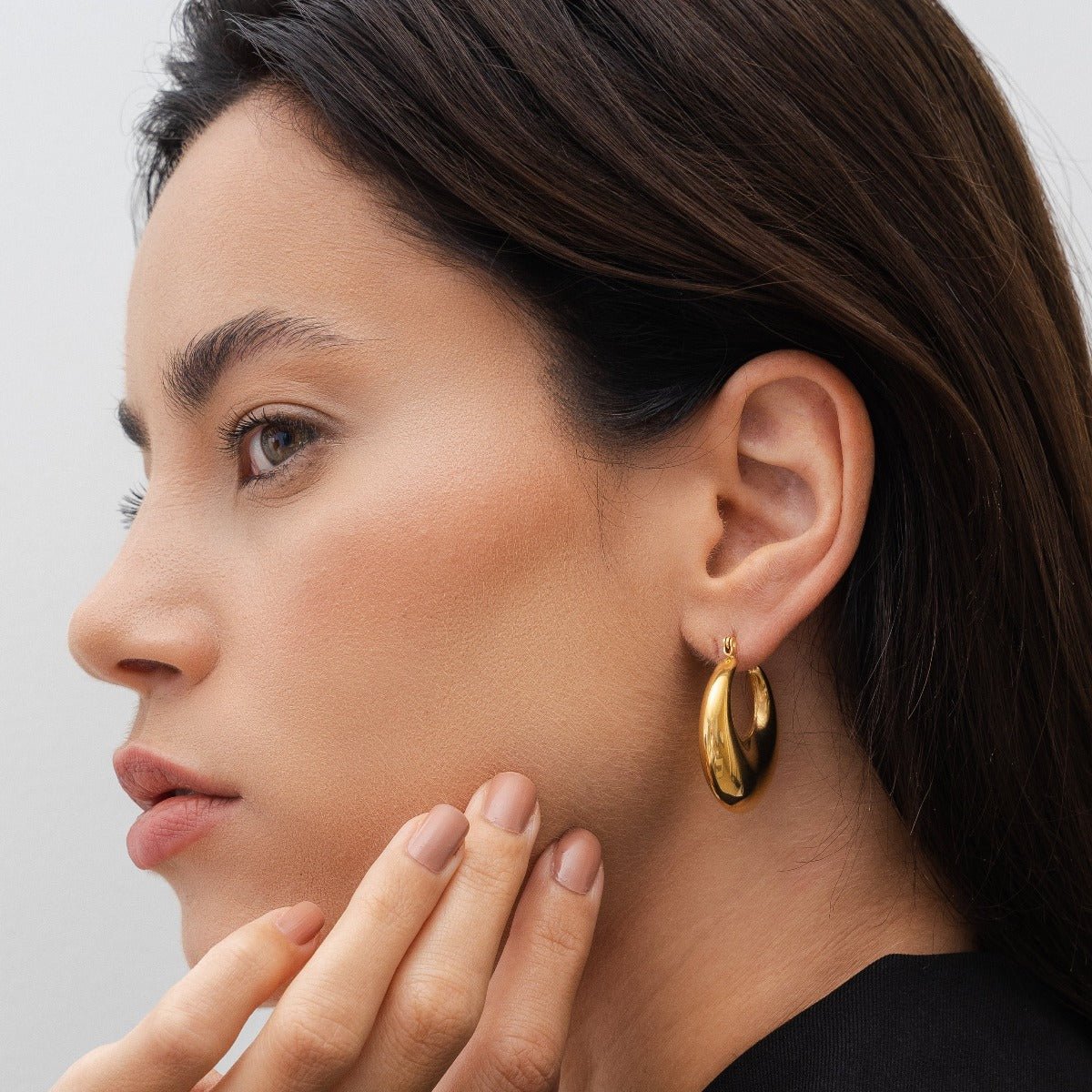 Bold Eva Hoop Earrings Plated in 18k Gold