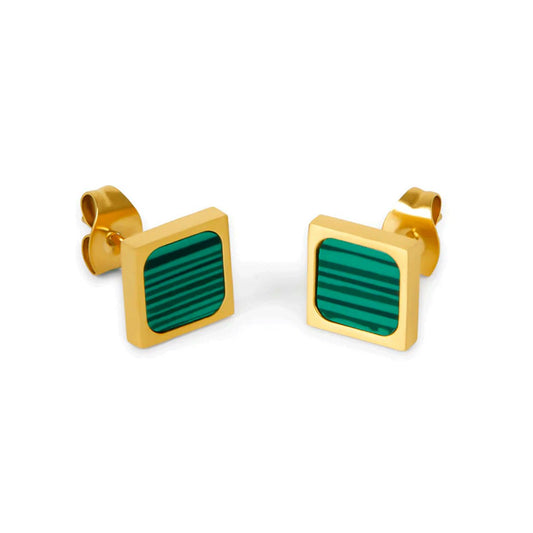 Verdant Geo Earrings – 18K Gold Plated