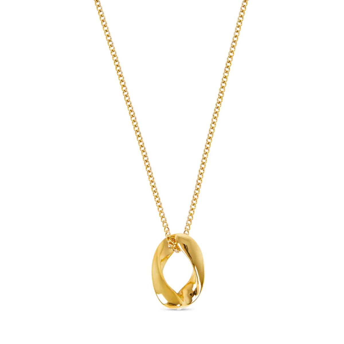 18k Gold Plated Link Pendant Necklace 