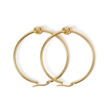 Golden Knot Hoops – 18K Gold Plated