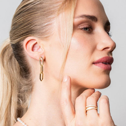 Eterna Link Drop Earrings – 18K Gold Plated