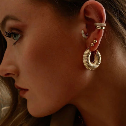 Valenza Bold Hoop Earrings – 18K Gold Plated 