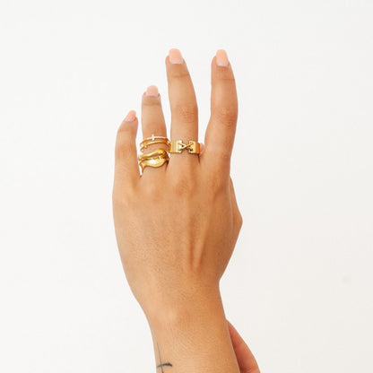 Faith Cross Ring – 18K Gold Plated