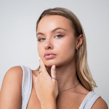 Squared Hoop Earrings – Silver Edition