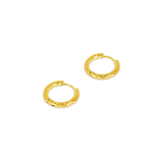 Arden Textured Hoop Earrings – 18K Gold Plated