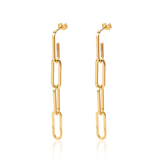 Hellen Chain-Link Earrings – 18K Gold Plated