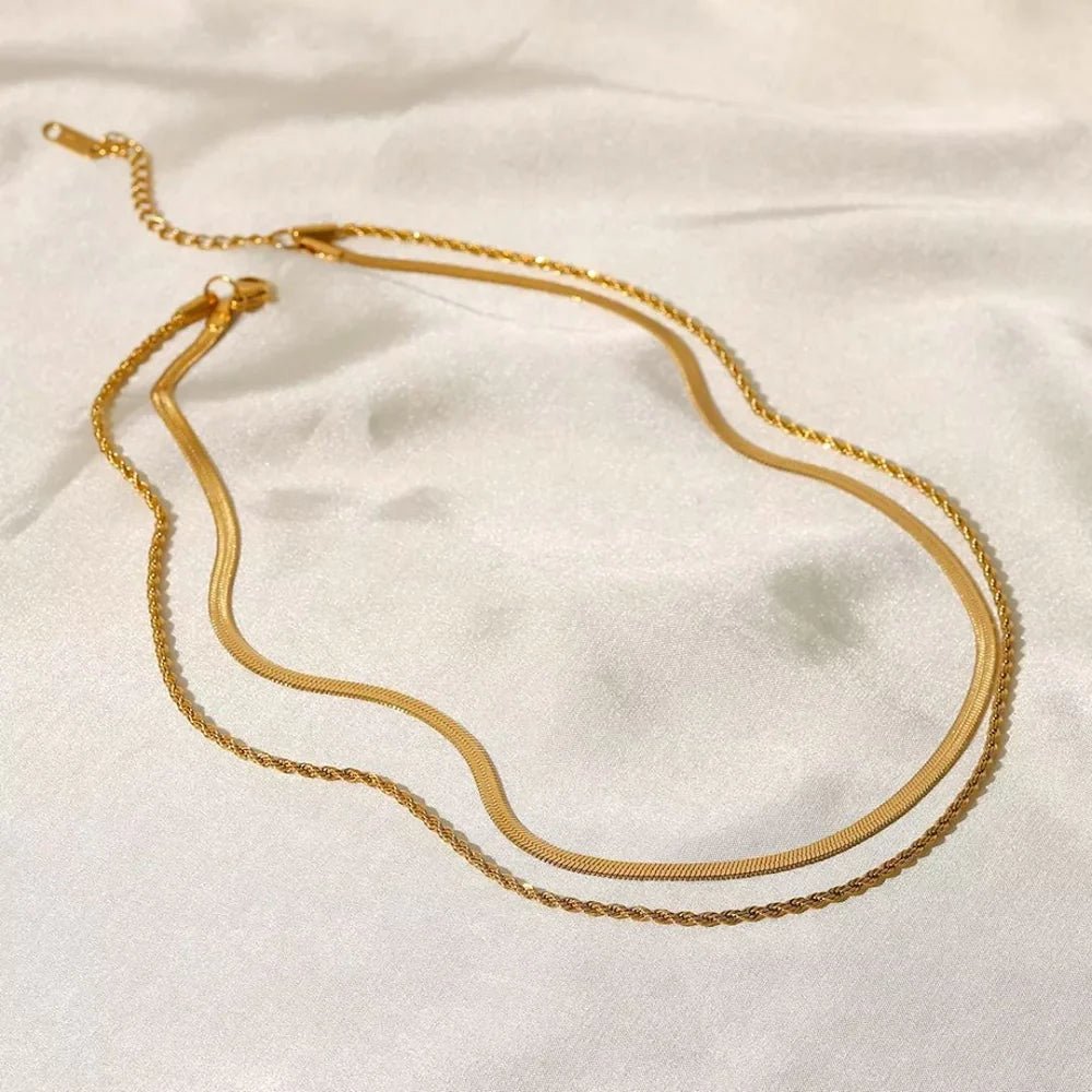 Layered Gold Necklace Set – 18K Gold Plated