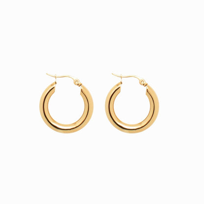Aurine Tube Hoops M – 18K Gold Plated 