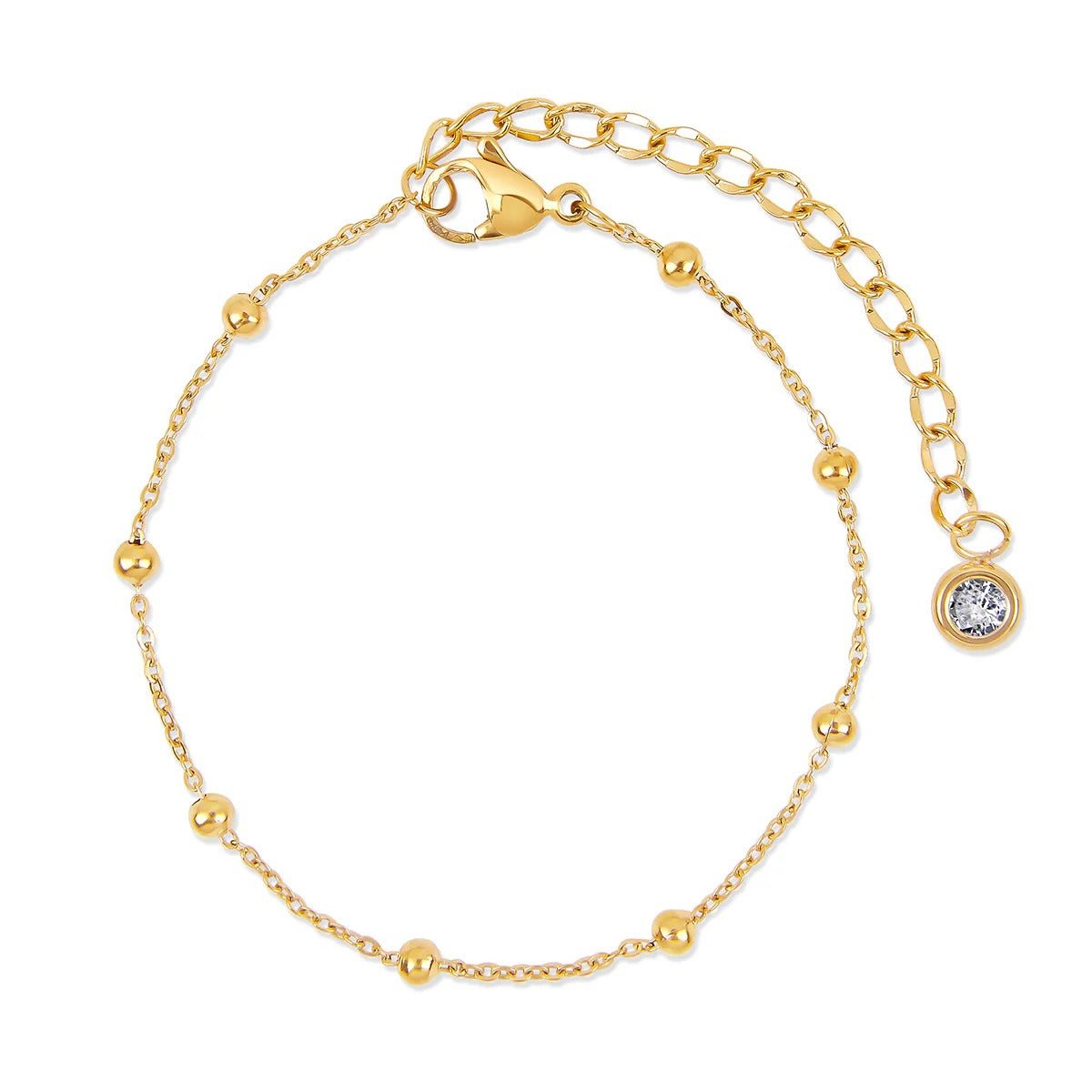 Glamour Cubic Zirconia Bracelet Set, 18K Gold Plated