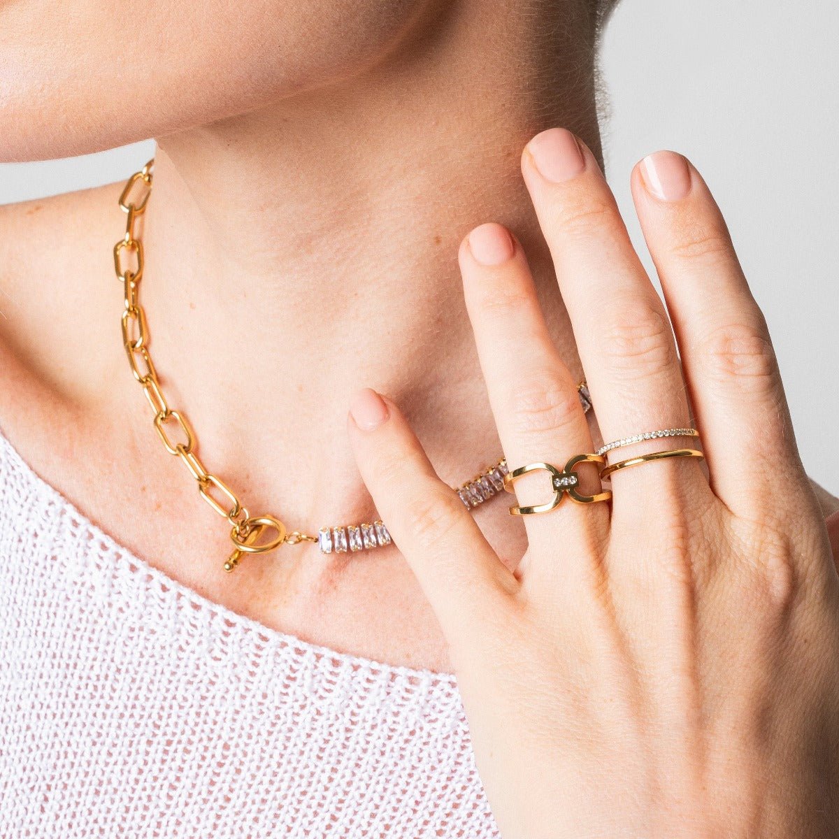 Vienne Double Ring – 18K Gold Plated