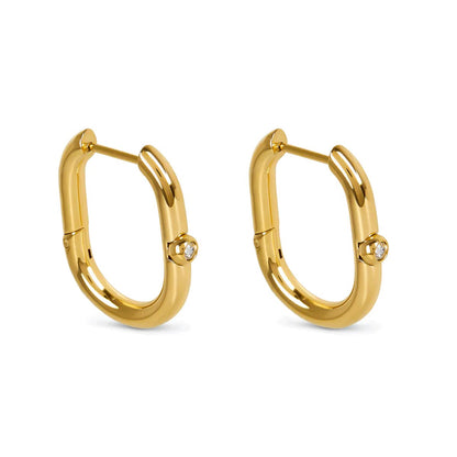 Evelyn Shine Hoop Earrings – 18K Gold Plated