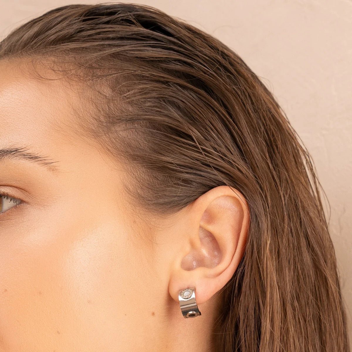 Rotating Roman Numeral Earrings – Silver Plated 