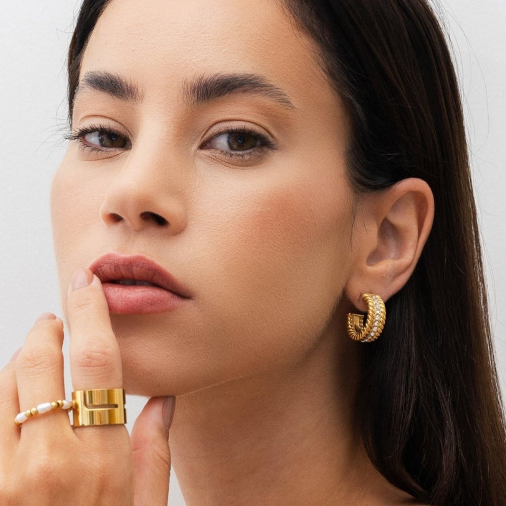Aurora Hoop Earrings – 18K Gold Plated