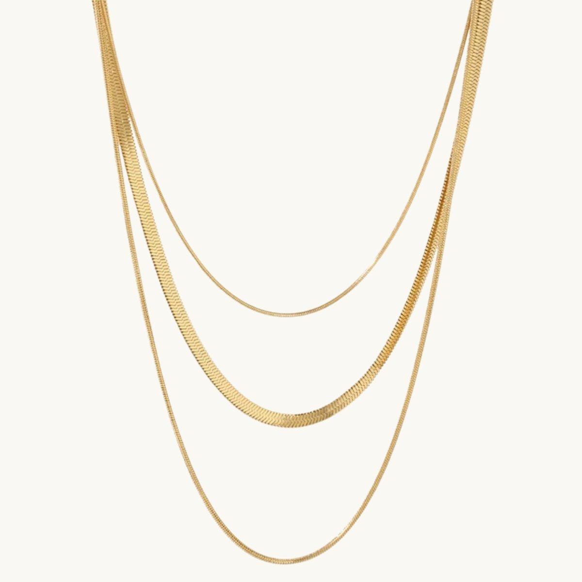 Celina Triple-Layer Mesh Necklace – 18K Gold Plated