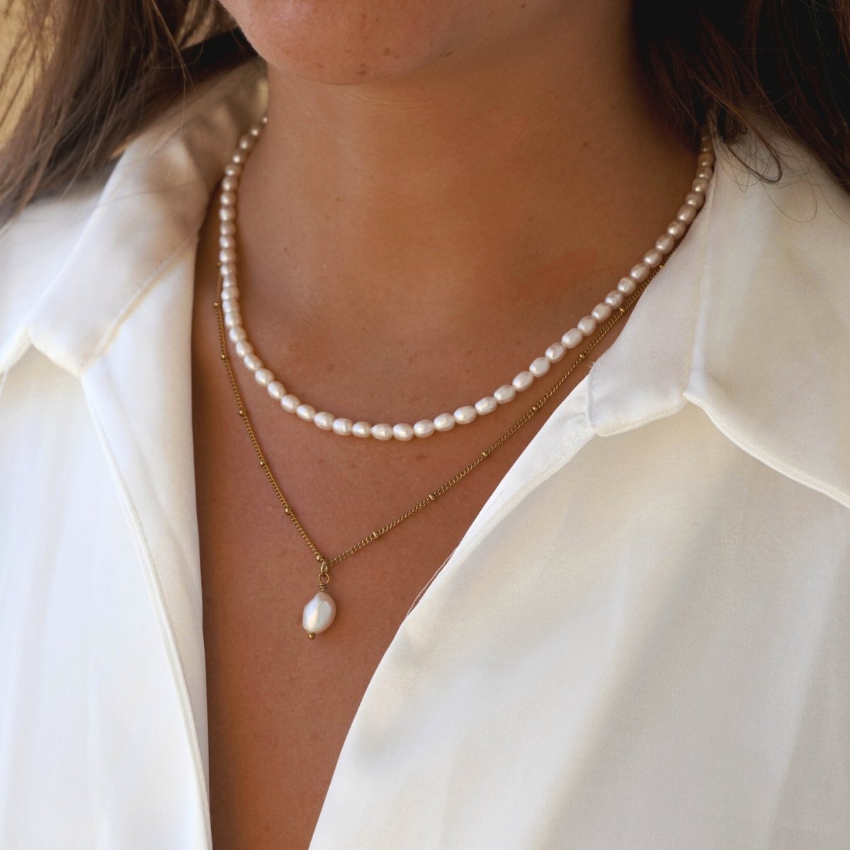 Aure Aloha Pearl Layered Set – 18K Gold Plated