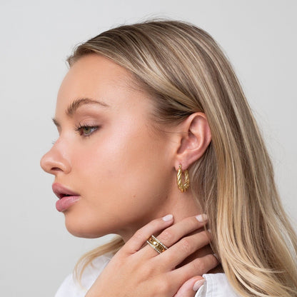 Serena Twisted Hoop Earrings – 18K Gold Plated