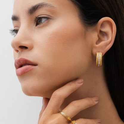 Aurora Hoop Earrings – 18K Gold Plated