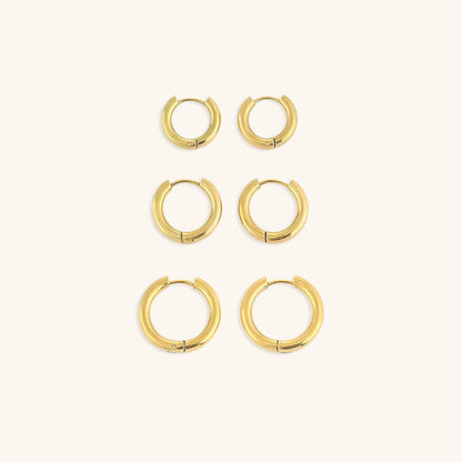 Aurora Triple Hoop Set – 18K Gold Plated