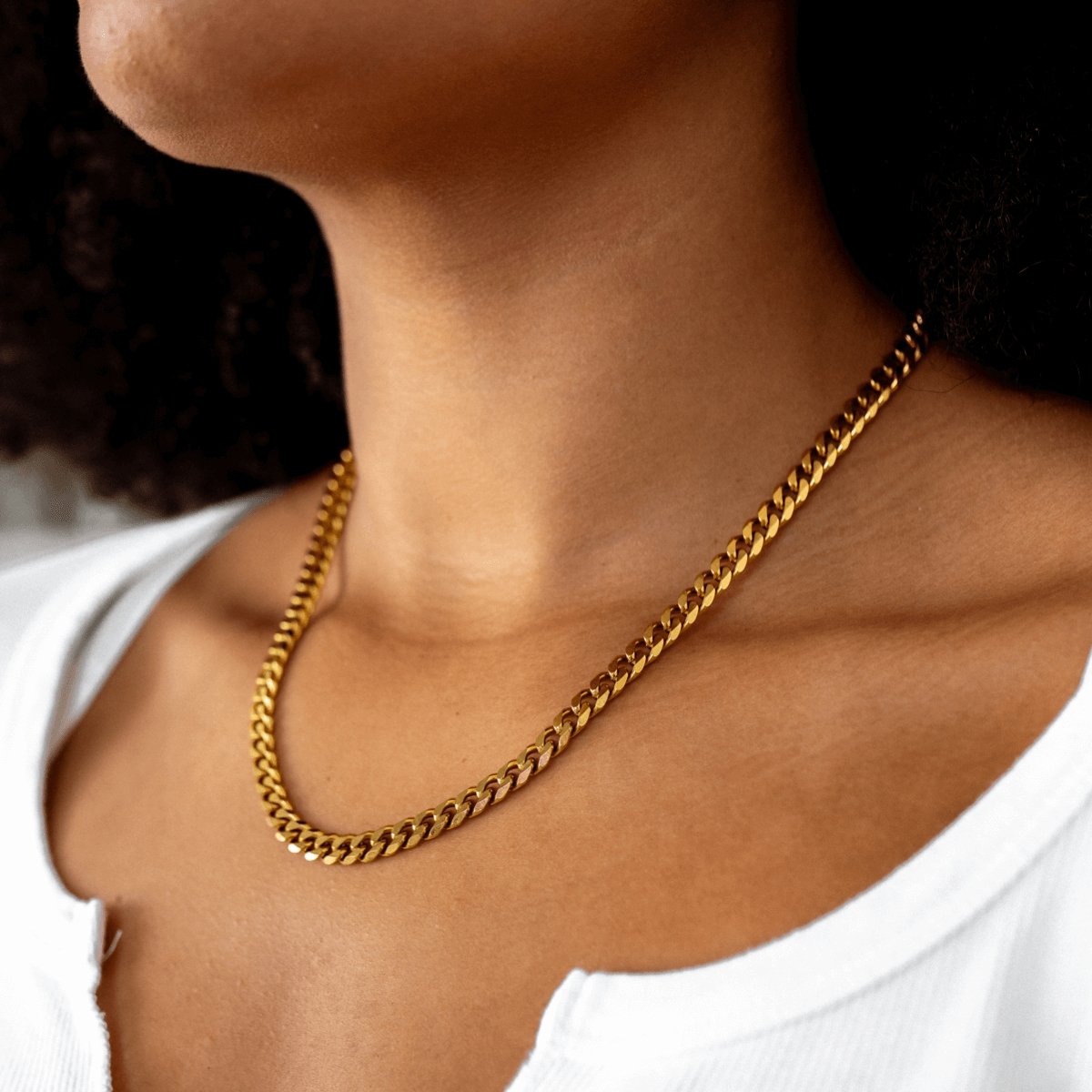 Selenza Cuban Chain Necklace – 18K Gold Triple Plated 