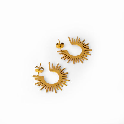 Stella Spike Hoop Earrings – 18K Gold Plated