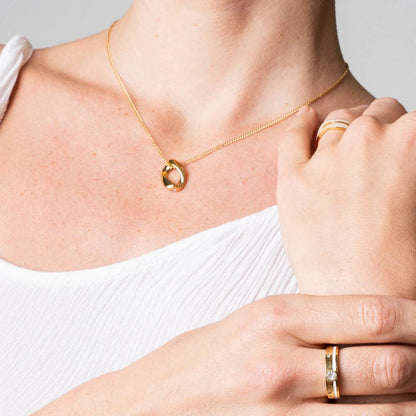 18k Gold Plated Link Pendant Necklace 